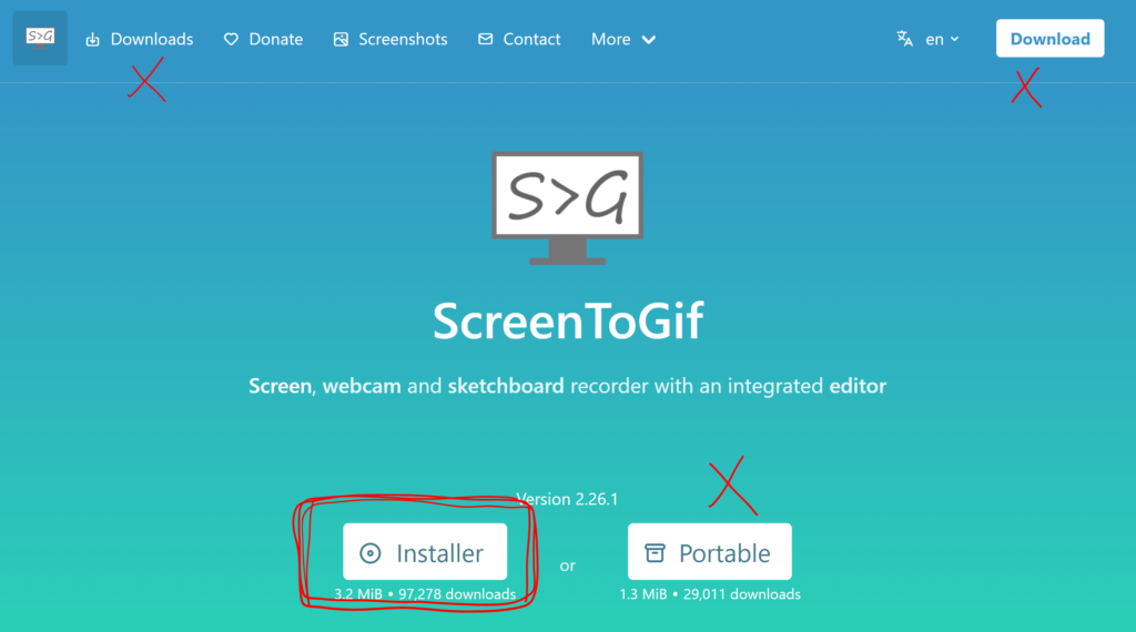 1 ScreenToGifのインストール